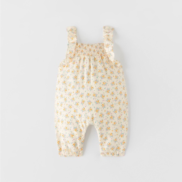 NWT Zara 1-3m floral jacquard overalls - Picture 1 of 4